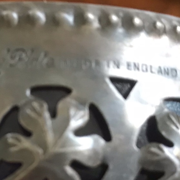 Antique English silver bowl with blue glass insert - Picture 7 of 7